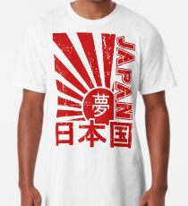 Weinlese-Japan-aufgehende Sonne-Kandschi-T-Shirt Longshirt