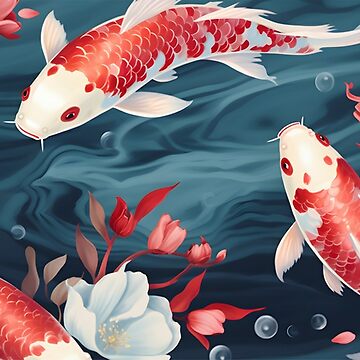 Japanese Art Yin Yang Koi Fish Poster