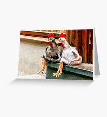 Old Town Chickens Greeting Card