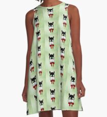Tuxedo Cat Cartoon A-Line Dress