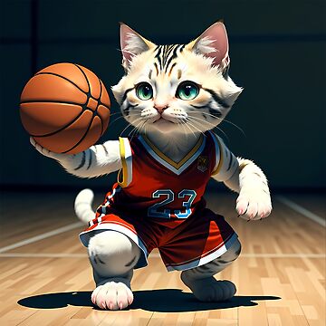 cat playing basketball | Magnet