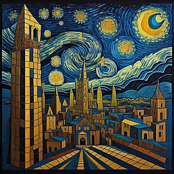 Starry Night Radiance: Diamond Painting of Van Gogh's Masterpiece