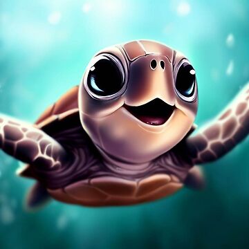 Cute Sea Turtle - Cute Baby Animals  Poster for Sale by baby-animal-art