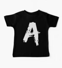 A BRUSH STYLE CAPITAL LETTER INITIAL T-SHIRT MODERN MINIMALIST FONT LOGO TYPEFACE LETTERING TYPOGRAPHY TEE Baby Tee