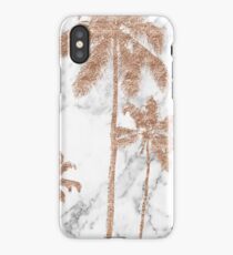 Rose gold marble palms iPhone Case