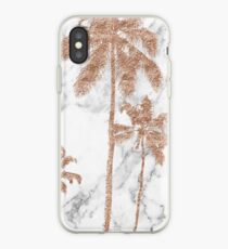 Rose gold marble palms iPhone Case