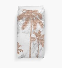Rose Gold Marmor Palmen Bettbezug