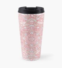 White snowflake rose mandala Travel Mug