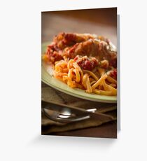 Chicken Parmesan with Linguine Greeting Card
