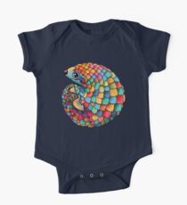Regenbogen Pangolin Baby Body Kurzarm
