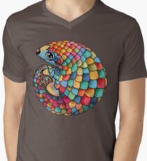 Camiseta de cuello en V Rainbow Pangolin