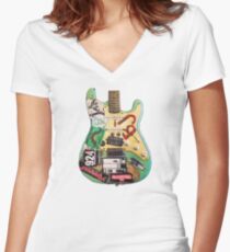Camiseta entallada de cuello en V Green Day Blue