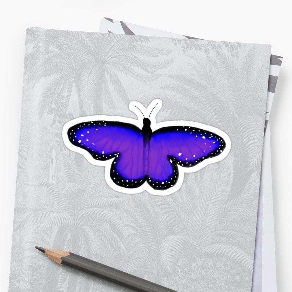 aesthetic purple butterfly sticker by things you need redbubble