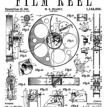 Cinematography Movie Film Reel Camera Vintage Patent Print Poster for Sale  by GrandeDuc