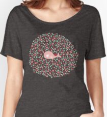 Whimsical Pink Pregnant Mommy Whale With Baby Women's Relaxed Fit T-Shirt
