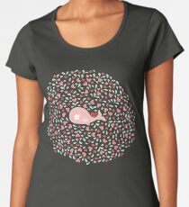 Whimsical Pink Pregnant Mommy Whale With Baby Women's Premium T-Shirt