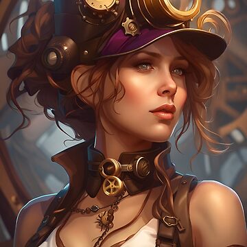 Beautiful Steampunk Lady in Fancy Uniform Sticker for Sale by Eliteijr