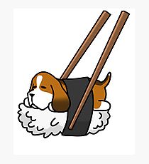 Funny Sushi Basset Hound Photographic Print