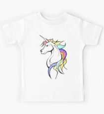 unicorn rainbow hair Kids Tee