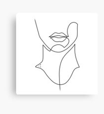 Face Drawing in One Line Canvas Print