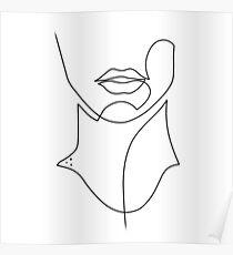 Face Drawing in One Line Poster