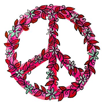 Artwork thumbnail, Flower Power Peace Sign by heartsake