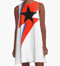 sane bolt, black star A-Line Dress