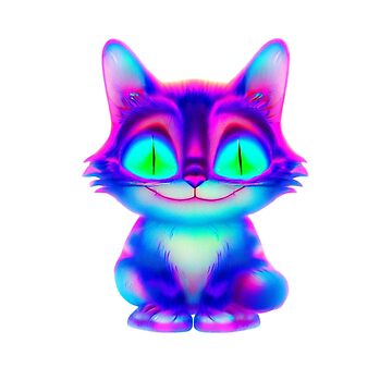 Artwork thumbnail, Cheshire cat with psychedelic color by cokemann