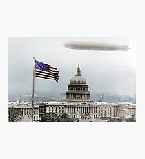 Washington Capitol and Blimp Photographic Print
