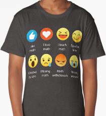 J'aime Math Emoji Emoticon Funny Mathematics Graphic Tee shirts Sarcastique T-shirt long
