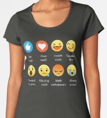 I Love Math Emoji Emoticon Funny Mathematics Graphic Tee Shirts Sarcastic Women's Premium T-Shirt
