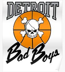 Vintage Detroit Bad Boys Detroit Pistons Basketball Poster