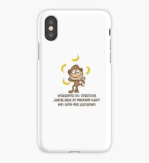 Monkey juggles with bananas iPhone Case