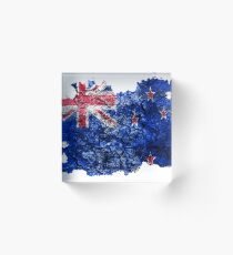 Bloque acrílico New Zealand Vintage Flag