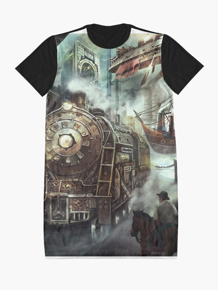 Alternate view of Steampunk World Graphic T-Shirt Dress