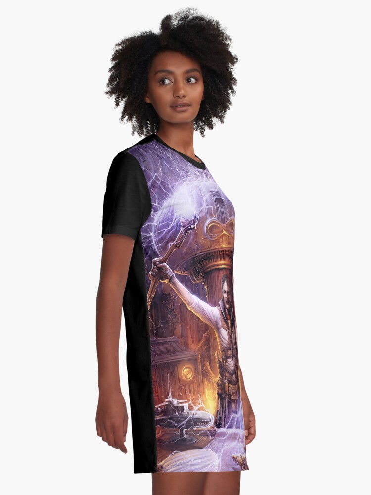 Alternate view of Steampunk Tesla Graphic T-Shirt Dress