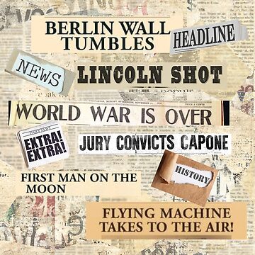 Historical Newspaper Headlines Collage  Poster for Sale by Scotti Cohn