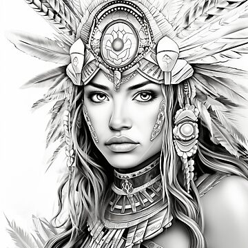 6+ Chicano Aztec Warrior Drawing
