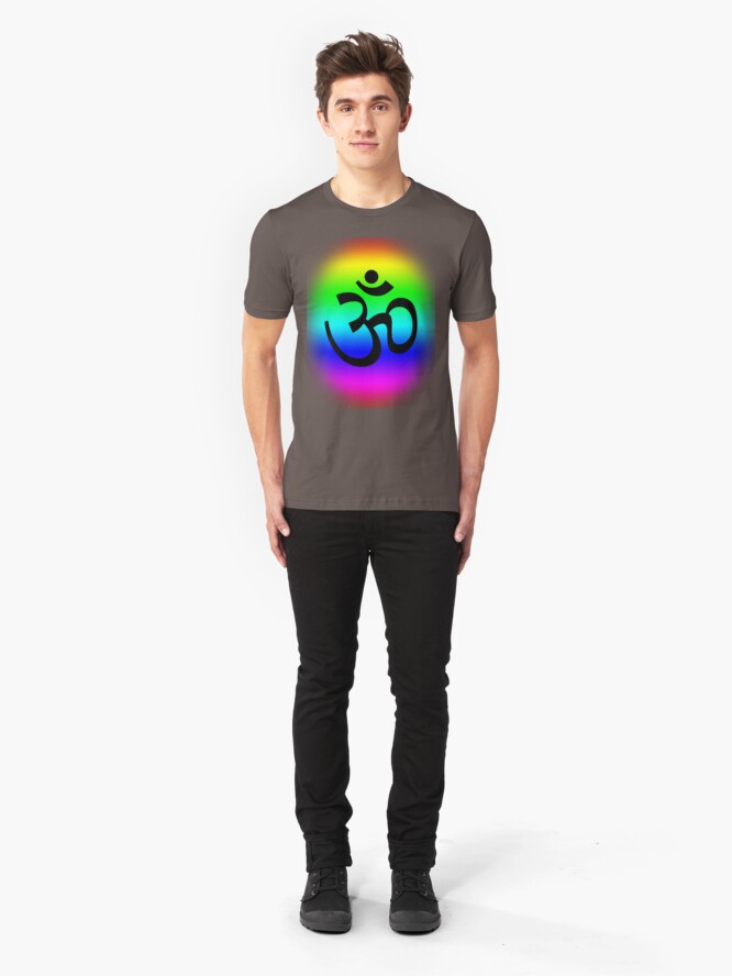 Alternate view of Rainbow Om Slim Fit T-Shirt