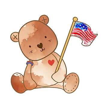 teddy bear with american flag