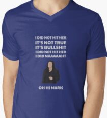 Camiseta para hombre de cuello en v La habitación no la golpeé oh oh marca