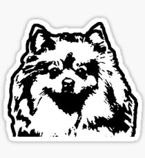 Pommersche Hunderasse Black & White Pop Art Sticker