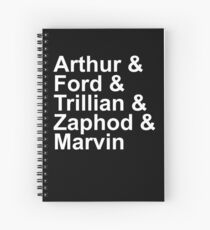 Arthur & Ford & Trillian & Zaphod & Marvin Spiral Notebook