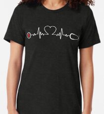 Nurse Heartbeat - Funny Lpn Icu Er Or Rn Nurse T-shirt Tee Gift Tri-blend T-Shirt