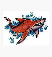 Red Shark - Graffiti Style Photographic Print