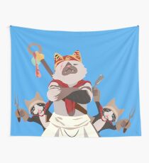 Meowscular Chef and his crew Wall Tapestry