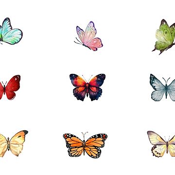 Colorful Butterfly Stickers Sticker for Sale by Unlocked-Art