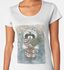 Holiday Raccoon Women's Premium T-Shirt