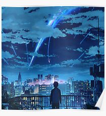 kimi no na wa // your name Taki Stars Balcony Poster