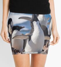 Crooning Adelie Penguins Mini Skirt